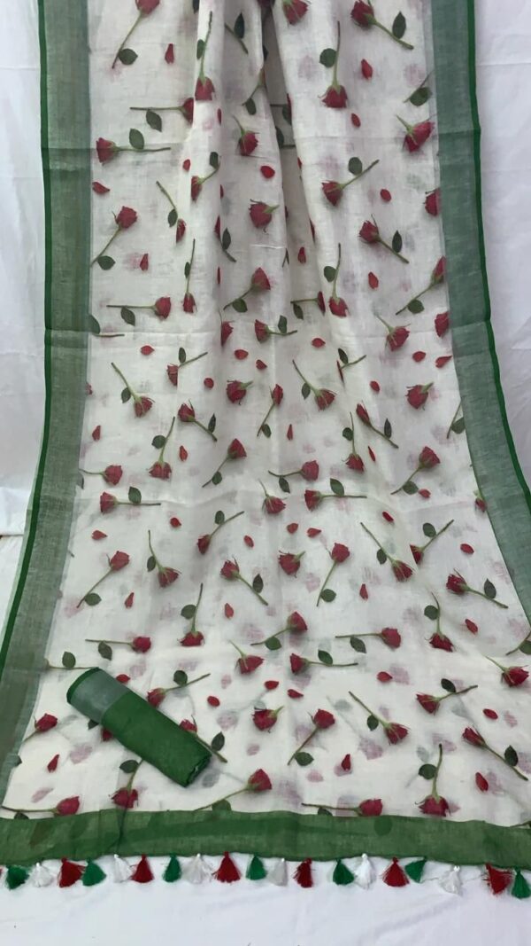 Floral Linen Saree