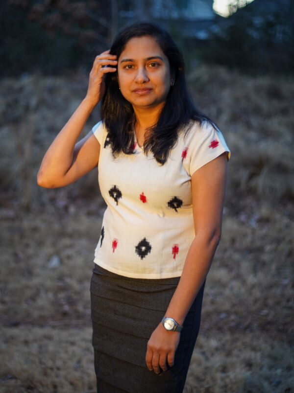 Ivory Ikat Diamond Top